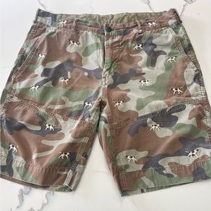 Polo Ralph Lauren Camouflage Shorts Size 34 Embroidered Hunting Dog Camo Pointer